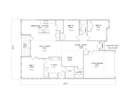 Cottonwood – 1,830 Sq Ft Narrow 3 Bedroom House Plan (39' Wide)