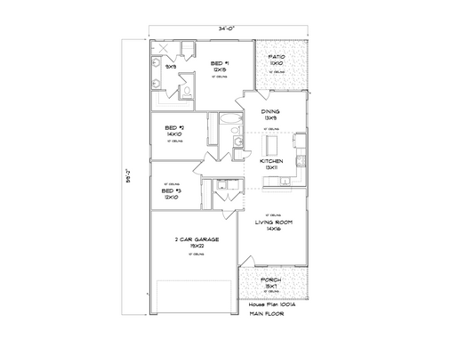 2026 house plan trend example: semi-open layout blending living room, dining area, and kitchen with cozy seating, built-ins, and outdoor connection.