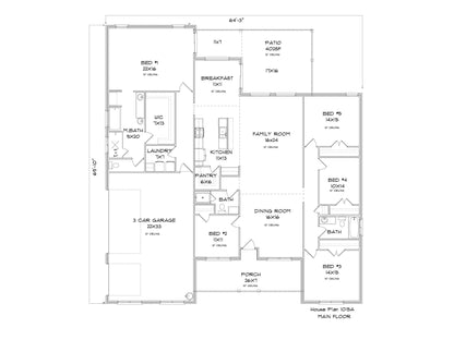Floor plan diagram of a house layout with rooms labeled