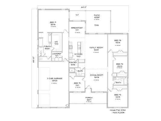 Floor plan diagram of a house layout with rooms labeled