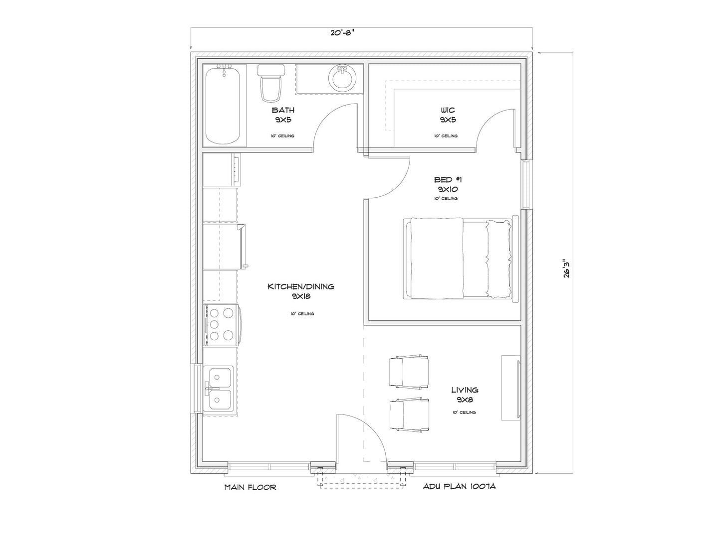 Bluebell - 500 SF ADU cottage