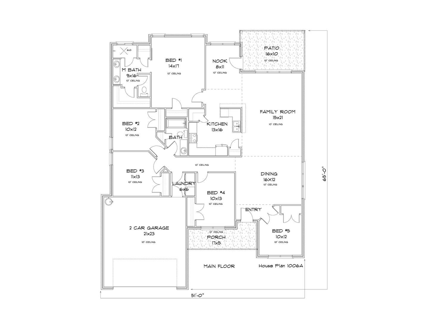 Floor plan diagram of a house layout with labeled rooms on a white background