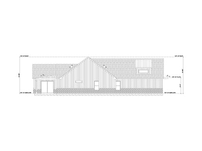 Technical drawing of a house plan on a white background